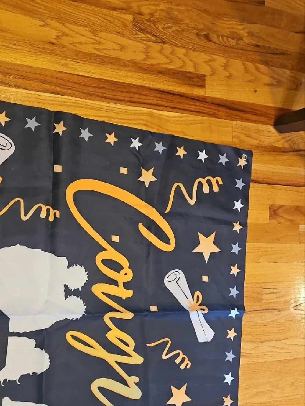 Graduation Banner Flag - Multicolor on Black - Party Decoration